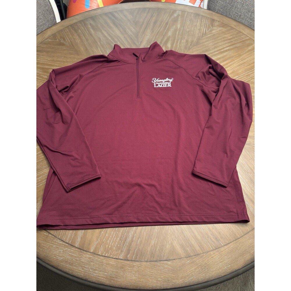 Yuengling Traditional Lager 1/4 Zip Sport-Tec Pullover Maroon Mens XL